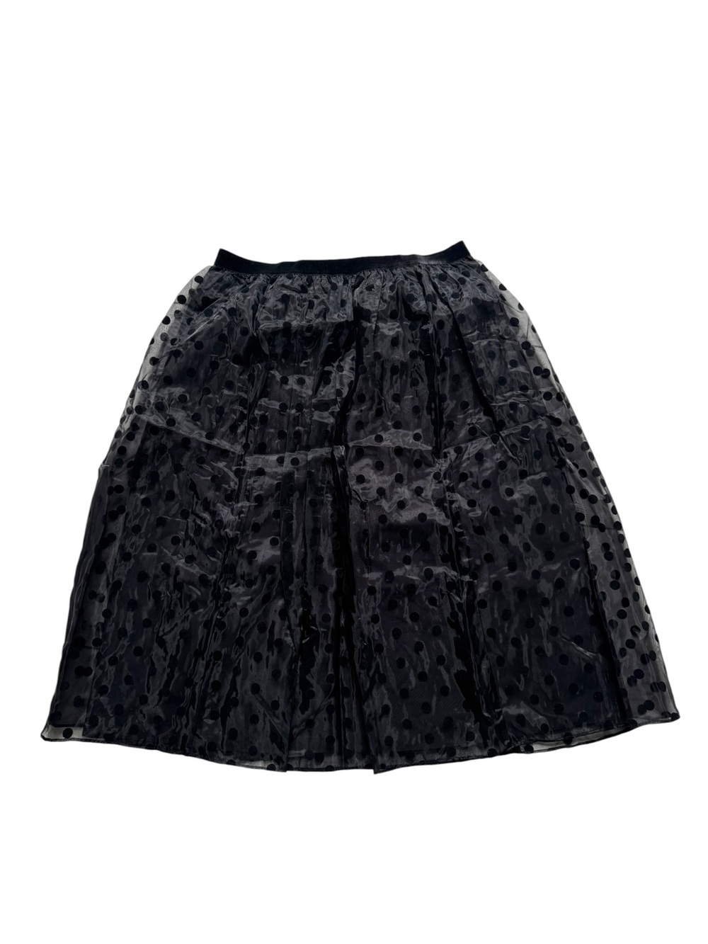 J. Crew Black Polka Dot A-Line Midi Skirt - Picture 3 of 7